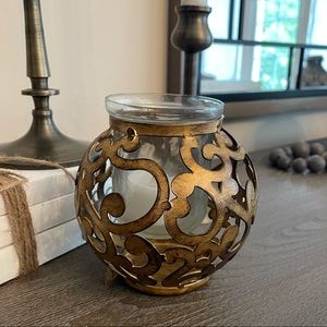 Pier 1 gold votive candleholder